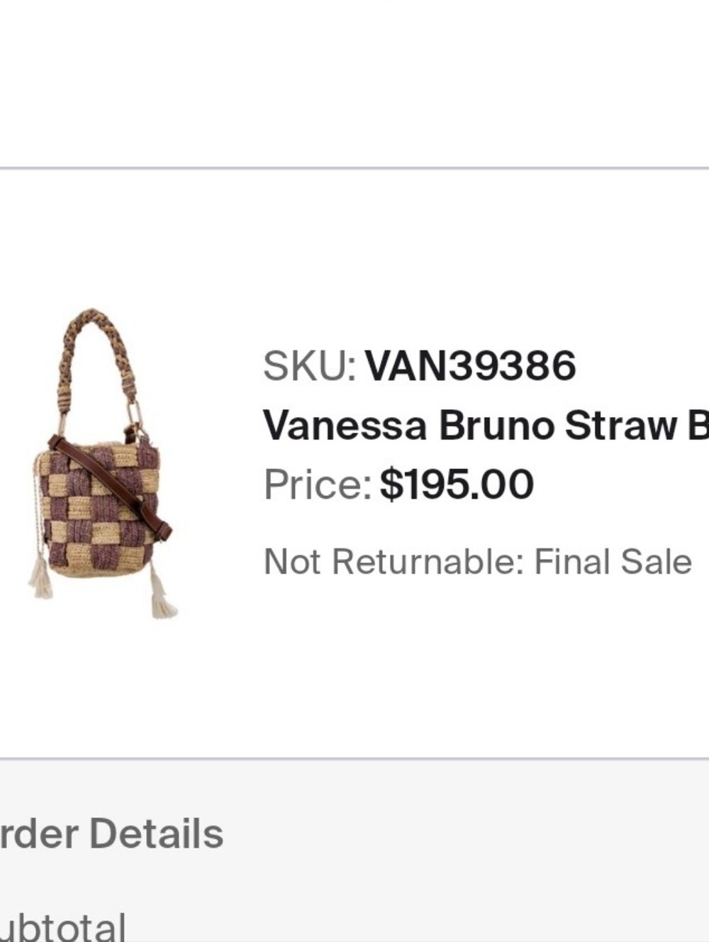 Woven Check Pattern Straw Bag - Picture 8 of 9